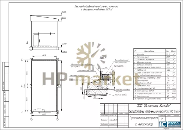 Быстровозводимый холодильный комплекс ISTCOOL PRS 12x6x6